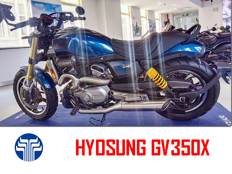 Ống xả Hyosung GV350X thiết kế uốn cong độc đáo phong cách bobber
