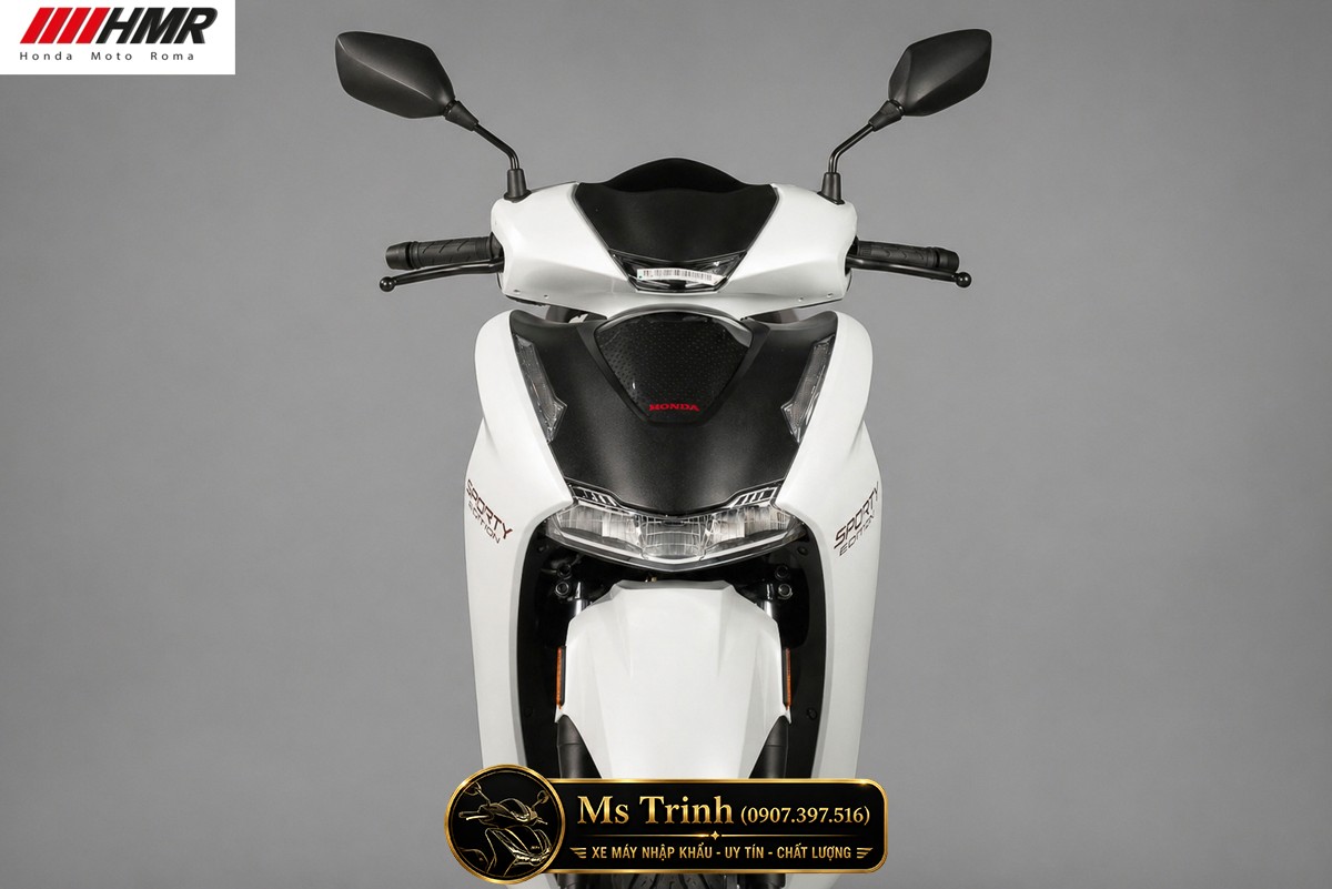 Phần đầu Honda SH350i Sporty 2026 nhập Ý gây ấn tượng với cụm đèn LED sắc sảo