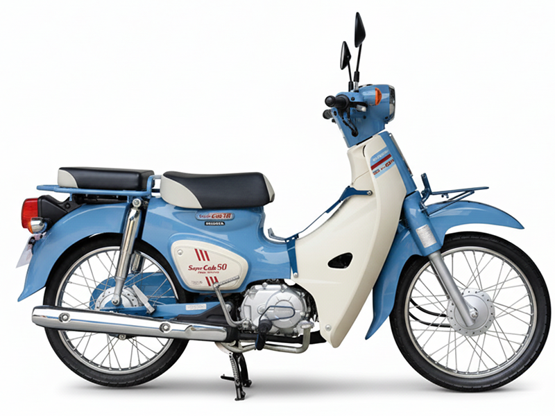 Honda Cub 50 Final Edition custom với baga giữa và phụ kiện phong cách Nhật Bản