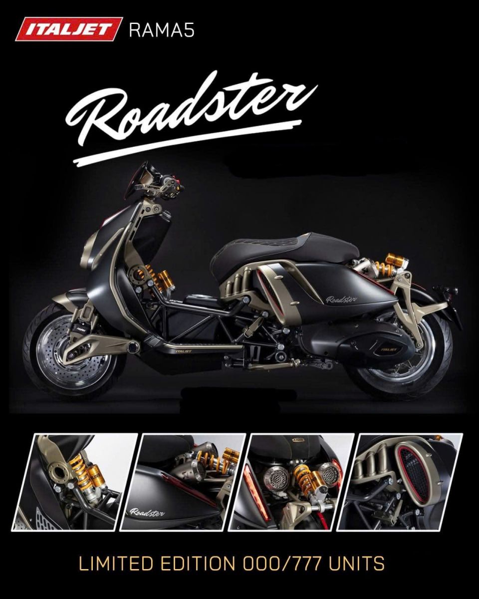 Italjet Roadster 400 2026 thiết kế tổng thể phong cách steampunk độc đáo giới hạn toàn cầu